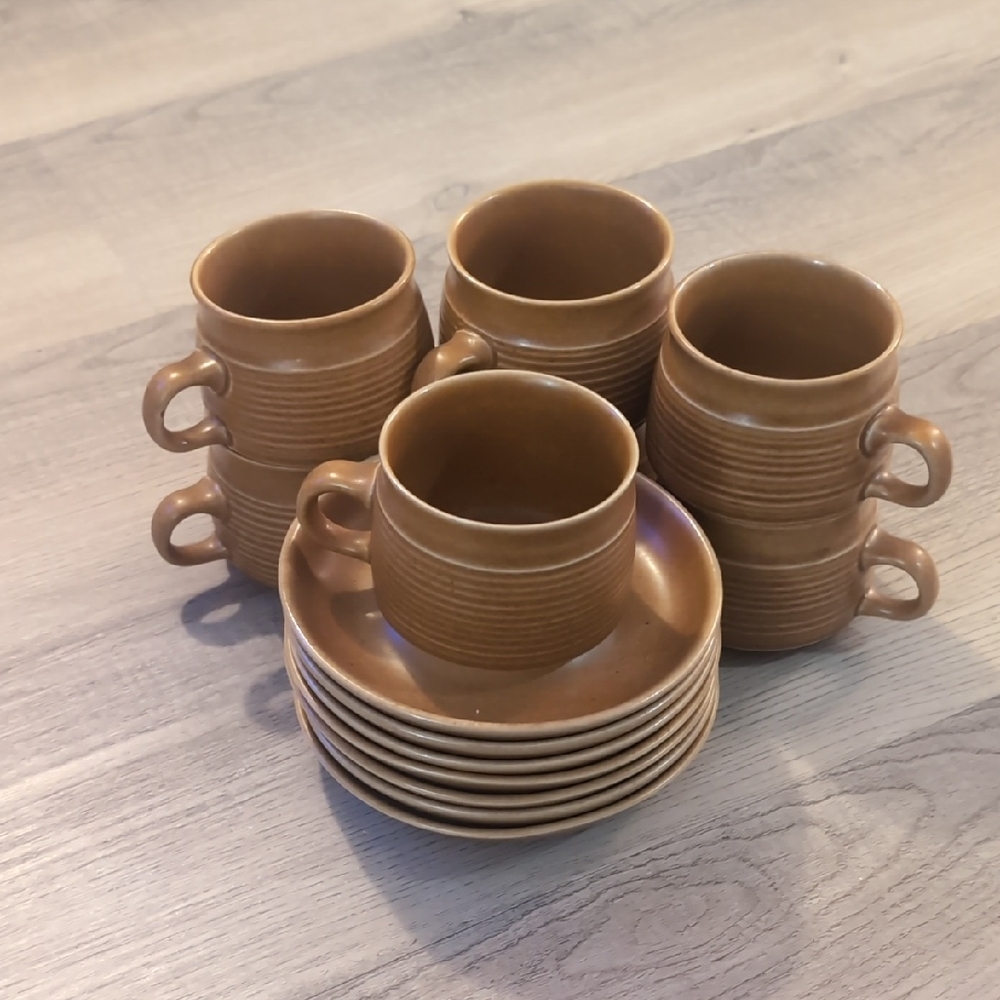Brown Ceramic Mug and Saucer Set
